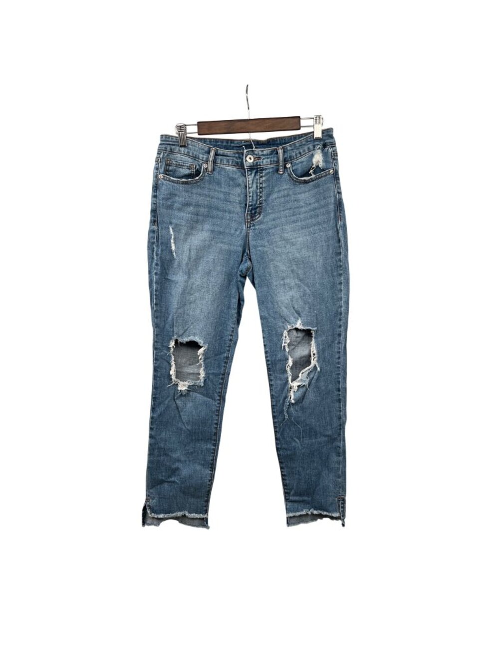 Sofia Jeans Womens Staight Leg Jeans Distressed Blue Mid Rise Size 6